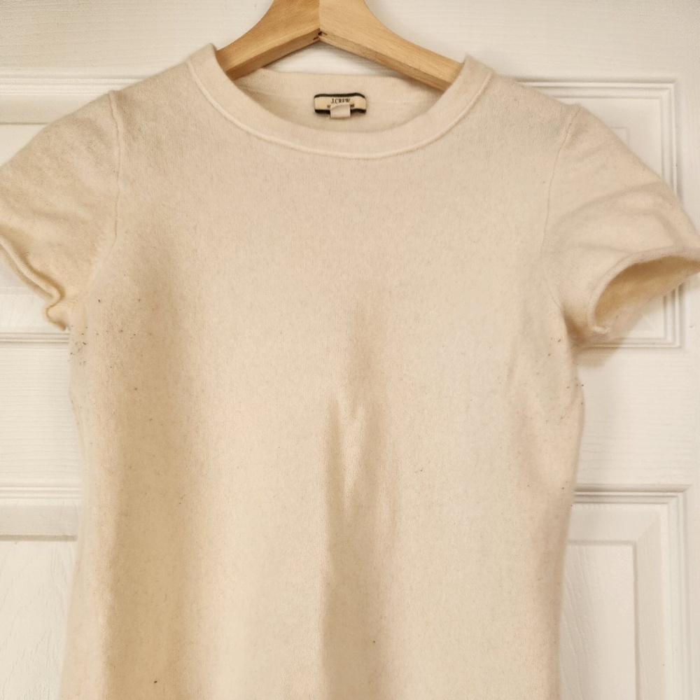 J. Crew Cashmere Sweater Tee, M-L, color "snow"